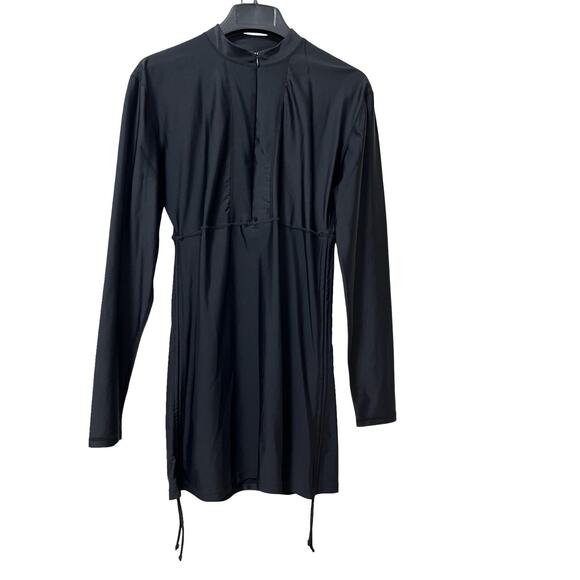 SAILBEE Womens Swim Coverup Long Sleeve Dress Size XL Black UV Protection NWT - Picture 1 of 8